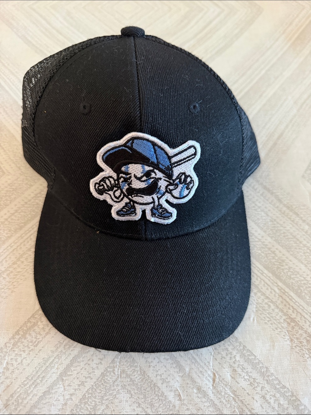 Kids Black Trucker Hat Cartoon Baseball Patch Mesh Snapback Cap Like New